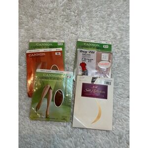 Vintage Cannon Cantrece Stretch French Beige Sheer Pantyhose Stockings B 5 Pairs